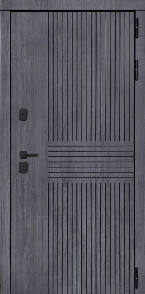 Входная дверь ДвериПРО Берген Алиса (16мм, ПВХ ясень белый, зеркало) DPRO220508 внешняя сторона